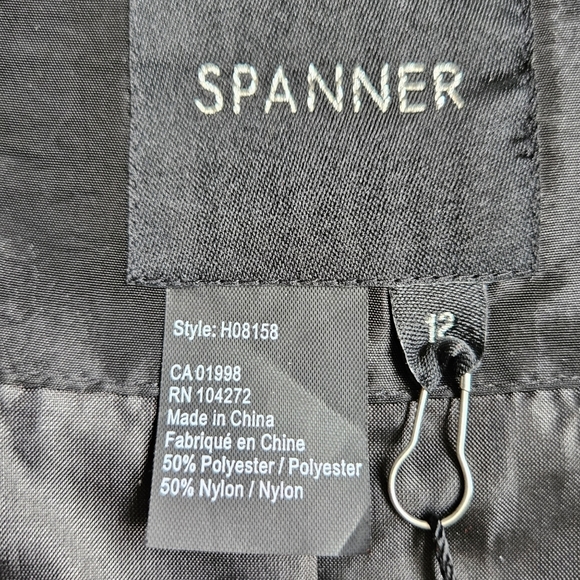 Spanner evening formal event cocktail black jacket blouse with sash shiny 12 - Picture 13 of 15